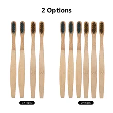 4/6 шт натуральная чистая бамбуковая зубная щетка, портативная Мягкая зубная щетка для волос, экологически чистые щетки для чистки полости рта, щетки для ухода за щетиной