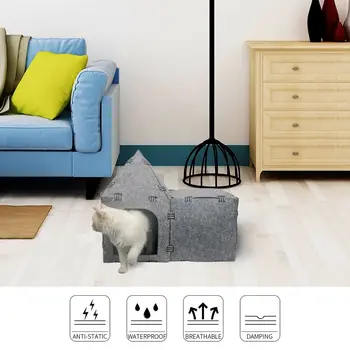 

Pet Cat House Cat Felt House Cat Felt Tunnel Toy Kitten Cat Caves Sleeping Bag Pet Toy Pet Supplies