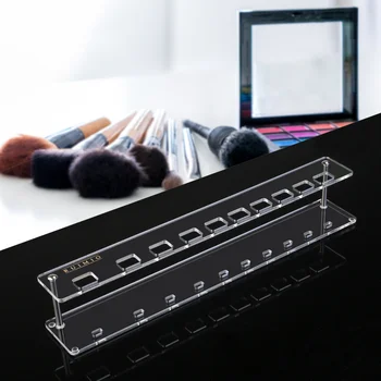 

RUIMIO Acrylic 10 Lattices Organizer Display Shelf for Soft Oval Makeup Brush Cosmetic Tool Set