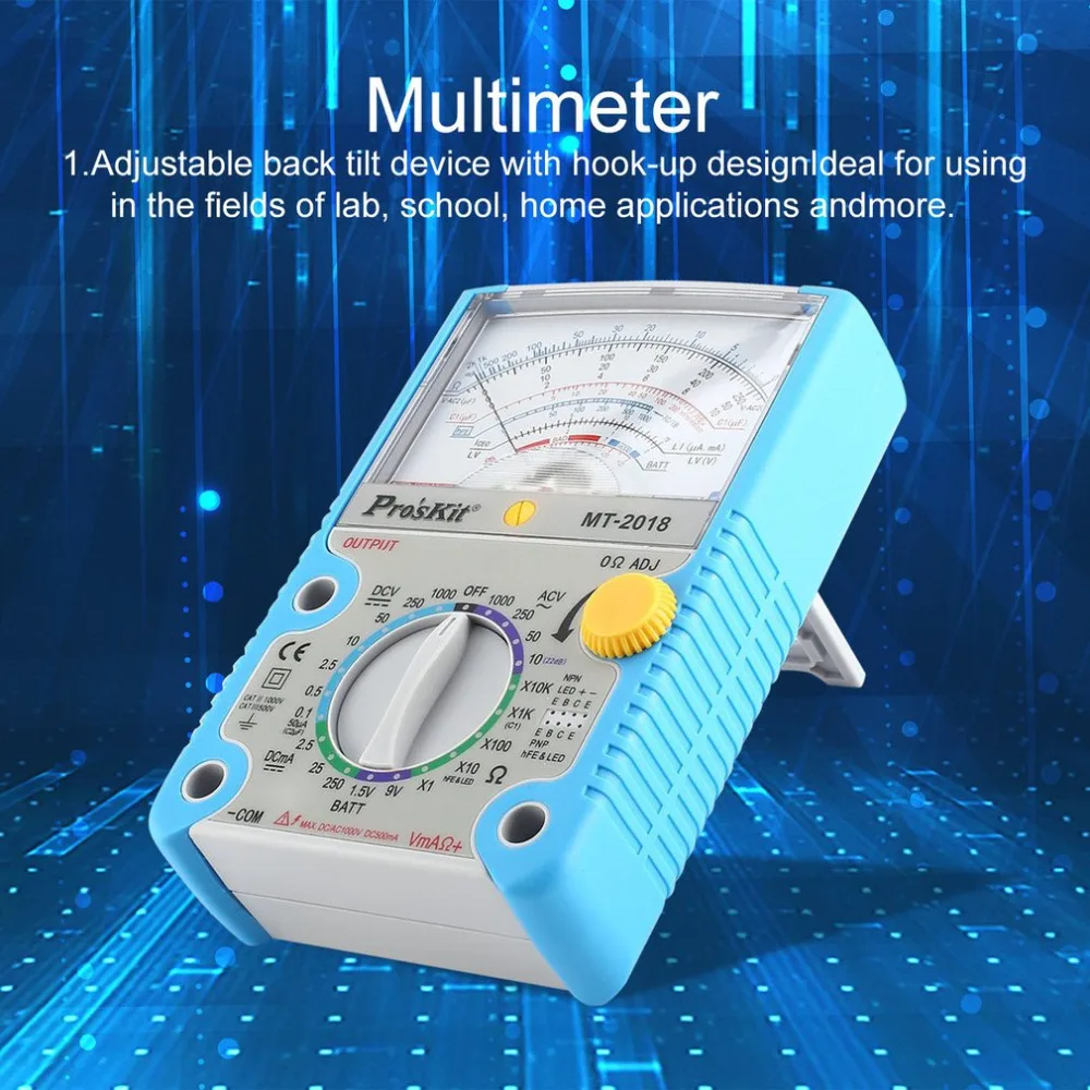 Pros'Kit MT- MT- Analog Multimeter Safety Standard Ohm Test Meter DC AC Voltage Current Resistance Multimeter