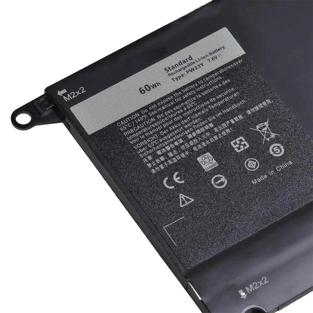 Новый аккумулятор PW23Y RNP72 TP1GT для ноутбука Dell XPS 13 9360 D1605G серии 0RNP72 0TP1GT(7895 мА/ч 7 6 в 60