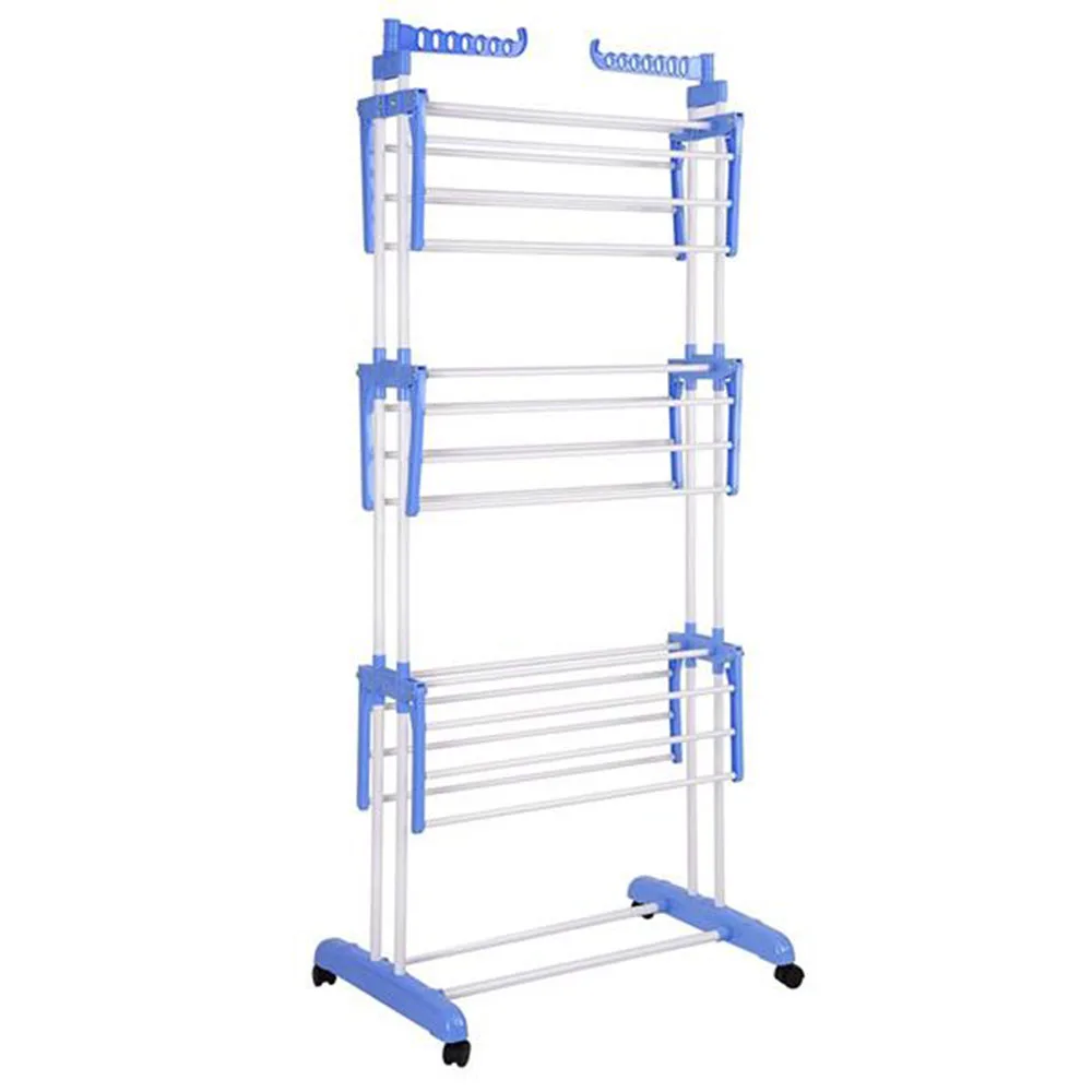

Practical 3-layer Folding Airer Portable Practical Clothes Dryer Indoor Outdoor Drier Large Airer Blue Household Drying rack