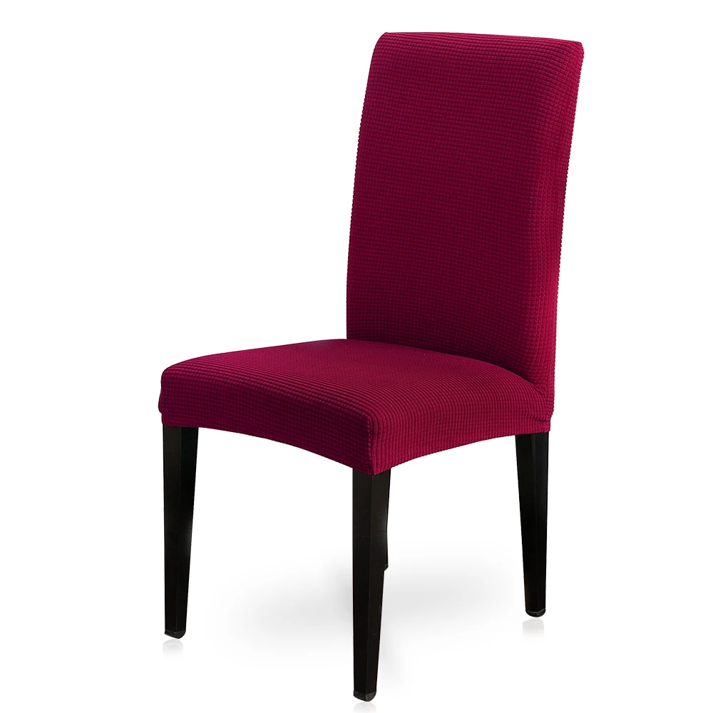 wine red Однотонные плотные эластичные спандекс съемные чехлы для стульев для столовой чехлы для стульев вечерние свадебные украшения для гостиной - Цвет: wine red