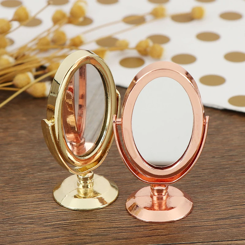 Кукольный дом Миниатюрный Винтаж золото серебро розовое золото туалетный столик мини зеркало 1/12 масштаб куклы ванная комната игрушечная мебель аксессуары