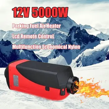 

2019 New 12V 5000W Portable One Machine Lcd Remote Control Red Parking Fuel Air Heater Multifunction Economical Nylon