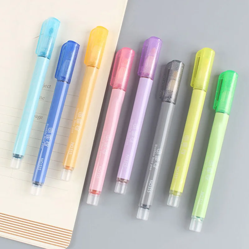 

Card Writing Drawing Double Line Outline Pen Highlighter Marker Pen 8 Color for School Office OUJ99