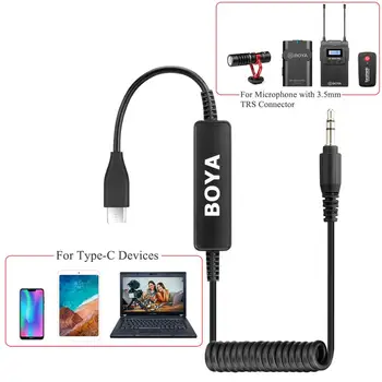 

3.5mm TRS to Type-C Digital Connector Audio Cable for Android Smartphone & BY-WM4 BY-WM8 Pro Self-powered Microphone Accessories