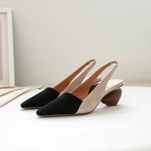  INS HOT women sandals natural Leather shoes plus size 22-26.5cm sheepskin high heel Full leather inside and outside women shoes 