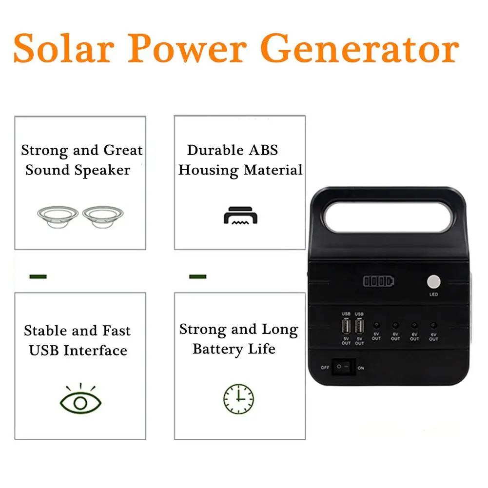 Мощность инструмент Аксессуары 110 V-220 V домашняя Солнечная Мощность генератор Системы 6V 24W Портативный Многофункциональный Панели солнечные резервного копирования Мощность