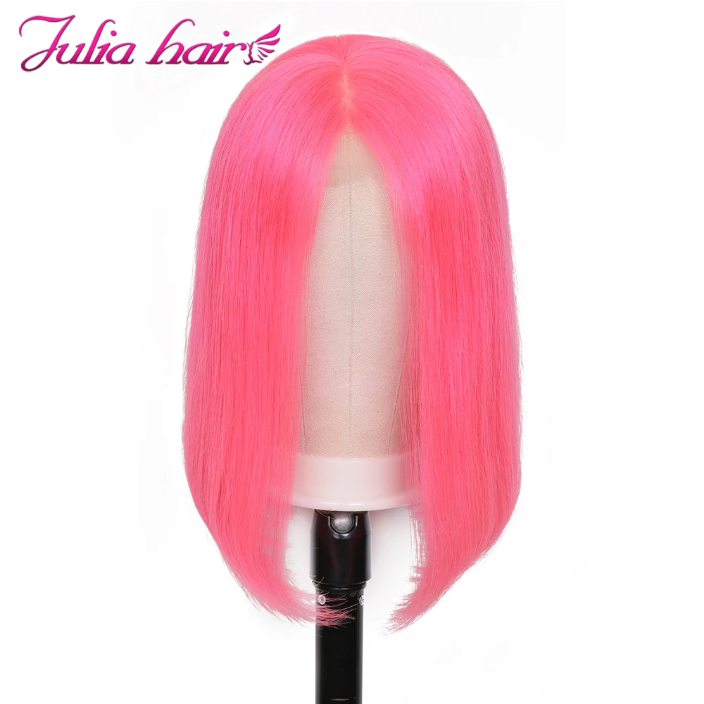 Blonde Bob Lace Front Human Hair Wigs Straight Brazilian Remy 613 Yellow Pink Green 13x4 Lace Front Short Bob Wig Pre Plucked (8)