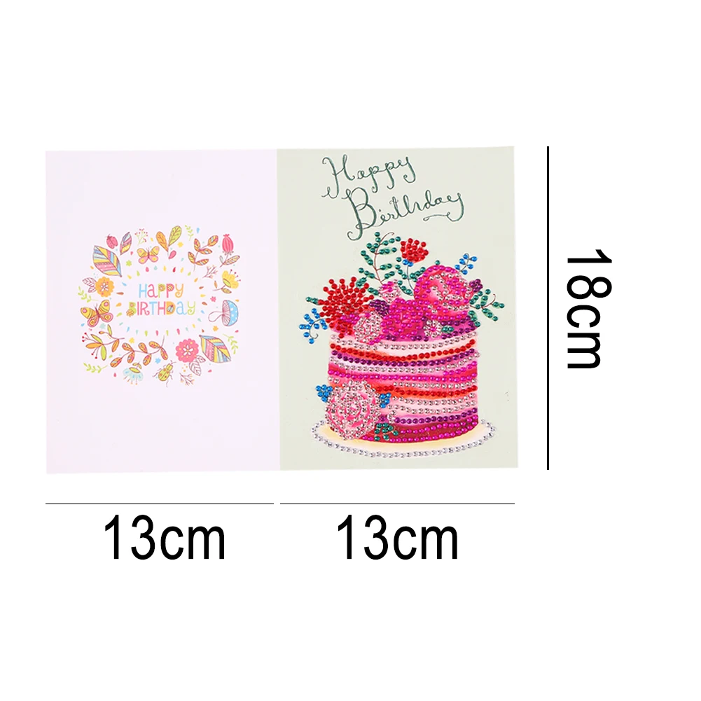 5D Diamond Painting Happy Birthday Greeting Card Christmas Decoration Diamond Painting DIY Wish Postcards Set 2022 Natal Gifts 