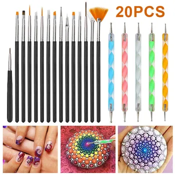

20pcs/set Different Sizes Mandala Dotting Tools Rock Painting Kits Art Pen Paint Stencil Brush Rock Painting Canvas Rocks Fabric