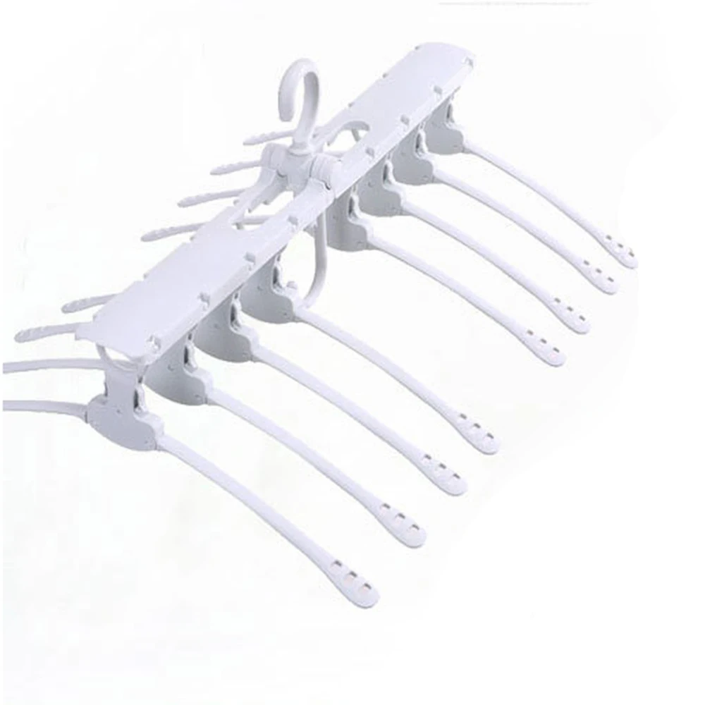 Clothes Hanger Folding Retractable Closet Storage Organizer 360° Swivel Hook
