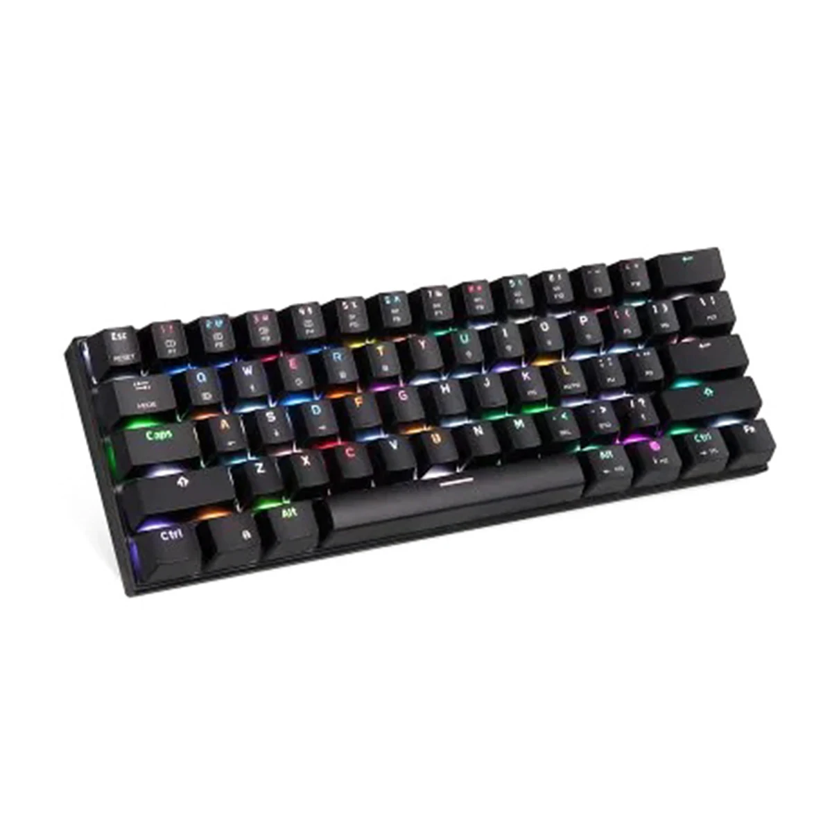 Черный Motospeed CK62 bluetooth USB-C Проводная Двухрежимная клавиатура Outemu Switch 61 клавиша RGB светодиодный подсветка Механическая игровая клавиатура для ПК - Цвет: Черный