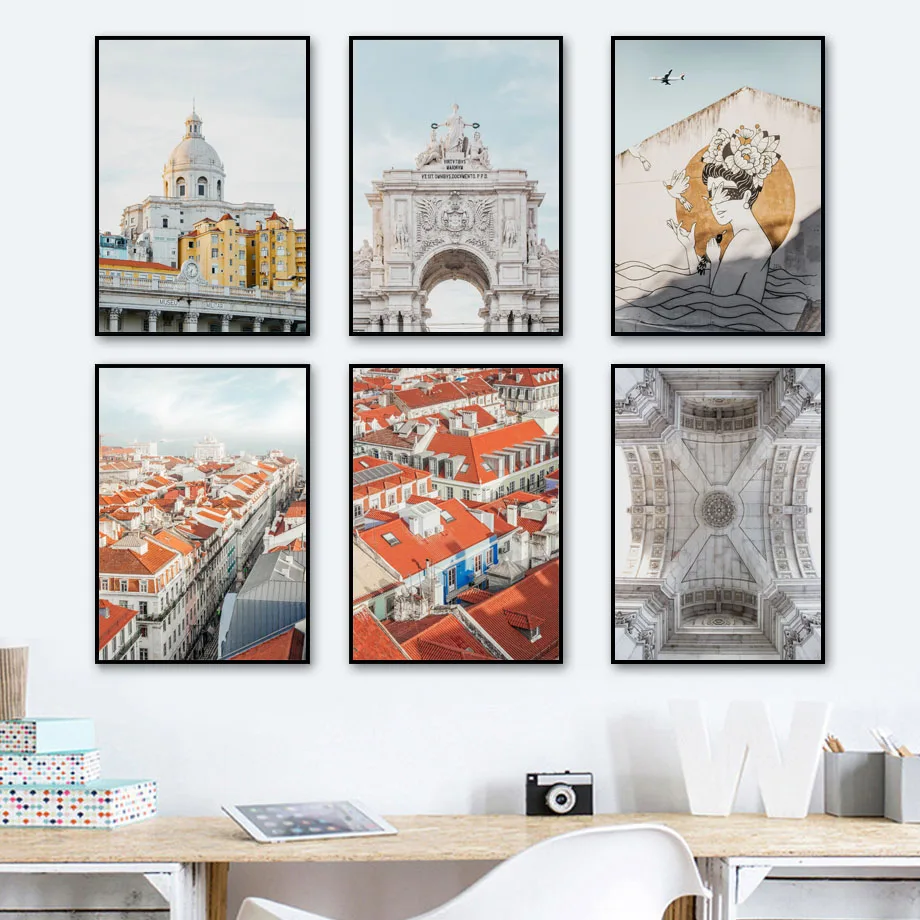 Lisbon-City-View-Museum-Street-Graffiti-Nordic-Posters-And-Prints-Wall-Art-Canvas-Painting-Wall-Pictures (2)