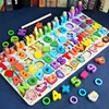 Montessori Educational Wooden Toys Children Busy Board Math Fishing Count Number Digital Shape Geometry Early Preschool Kid Gift 1