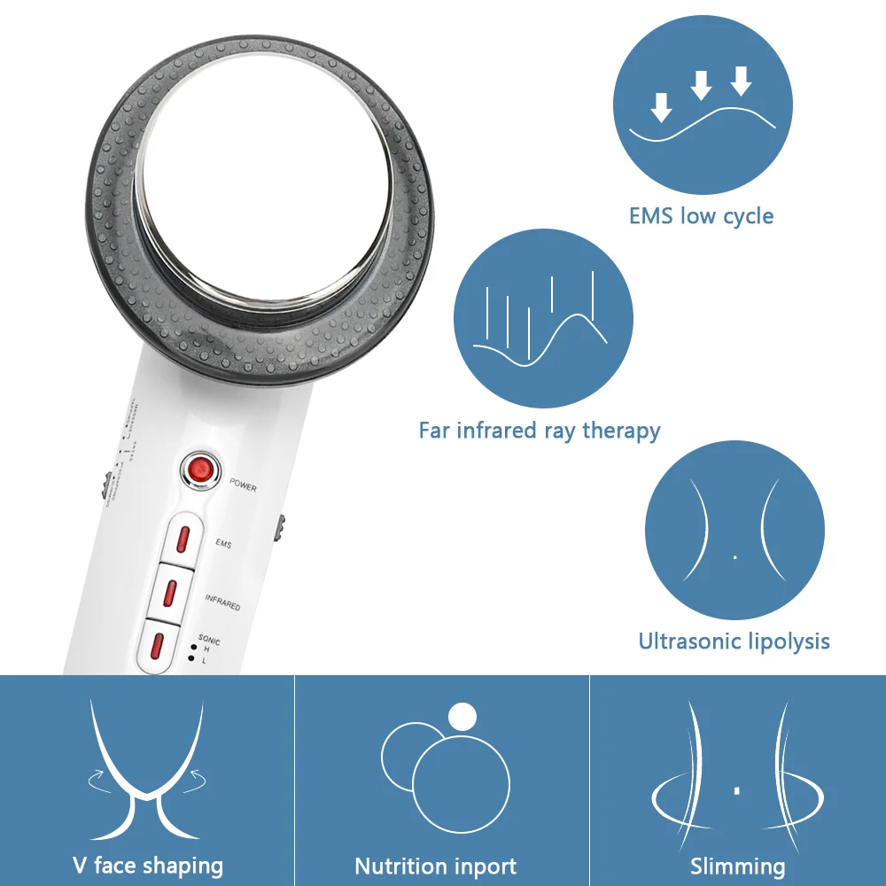 3 in 1 EMS Infrared Ultrasonic Body Slimming Massager Device Ultrasound Lose Weight Fat Burner Cavitation Face Beauty Machine