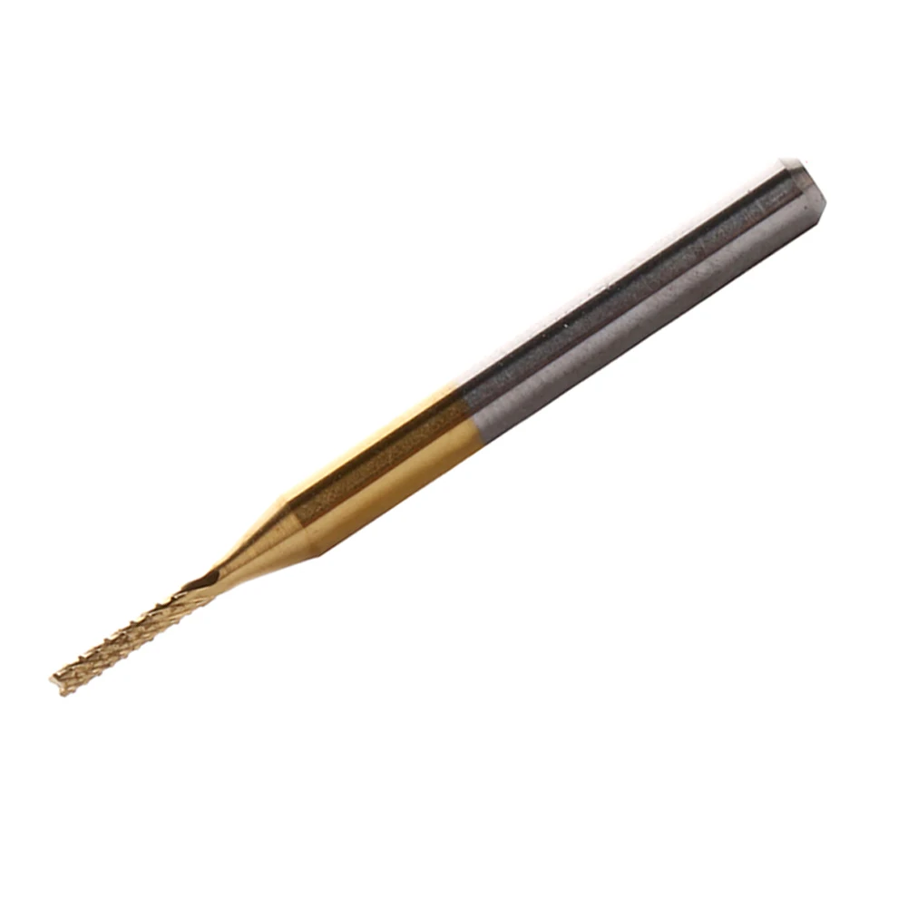 10pcsCarbide End Mills 0.6mm 1.0mm 3.175mm PCB Carbide 1/8 Inch Bit Titanium Shank Coated Mill Engraving Tips