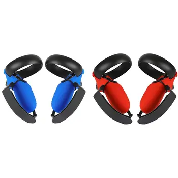 

2set Controller Grip Cover with Wrist Strap+Thumb Cover for Oculus Quest/Rift S Anti-Throw Handle (Blue&Red)