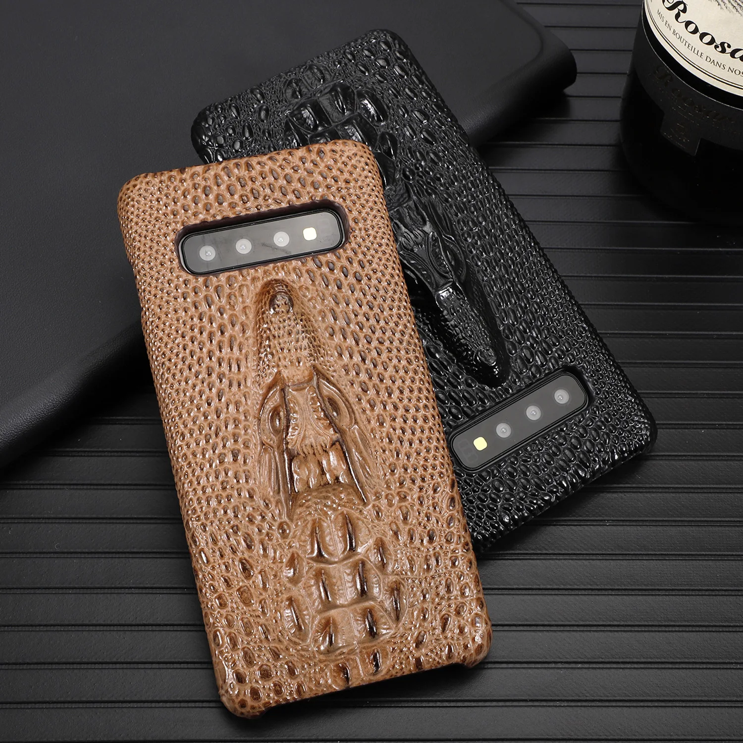 Роскошный чехол из натуральной кожи для galaxy S10 Plus S10+ телефон роскошный 3D с крокодиловым узором Ретро винтажный Жесткий Тонкий чехол