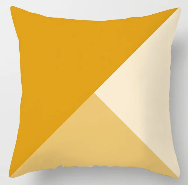 

Yaapeet 1pc Splicing Cushion Cover Yellow Polyester Throw Pillow Case Plant Printed Pillowcase Decorative Square Pillow Cover
