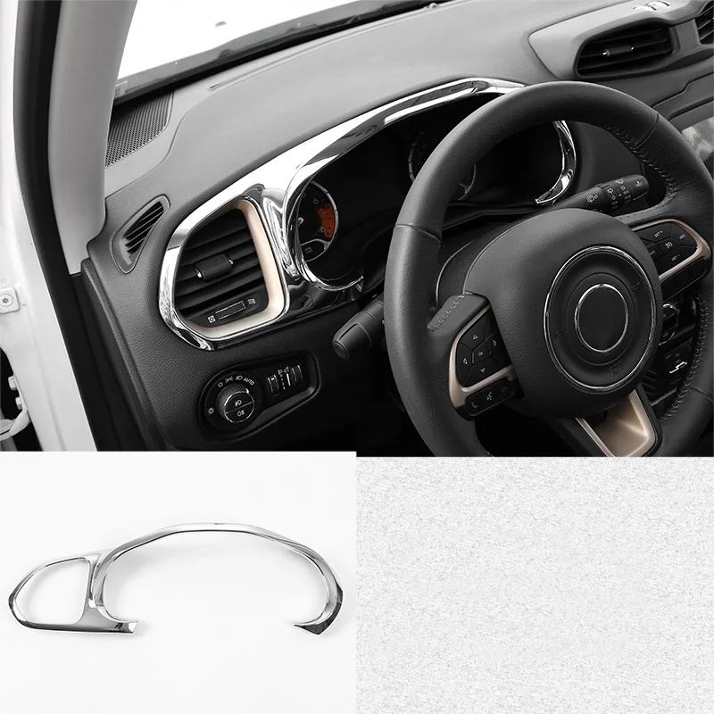 16-19 glossy silver Lsrtw2017 Abs Автомобильный Центральный контроль приборной панели планки для Jeep Renegade авто аксессуары кондиционер хром - Название цвета: 16-19 glossy silver