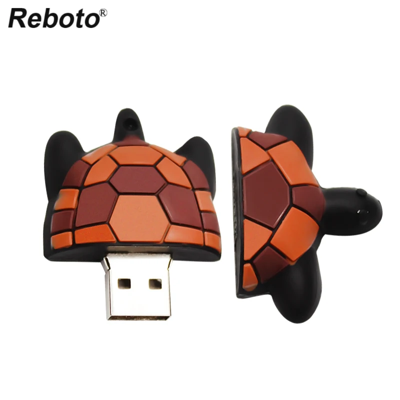 Мини-флеш-накопитель USB с рисунком из мультфильма, силиконовая карта памяти, 64 ГБ, 32 ГБ, 16 ГБ, 8 ГБ, флеш-диск «Черепаха», u-образная Флешка для ПК