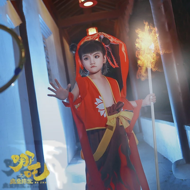Новое поступление 2019 костюм для косплея NE ZHA из китайского аниме фильма детский