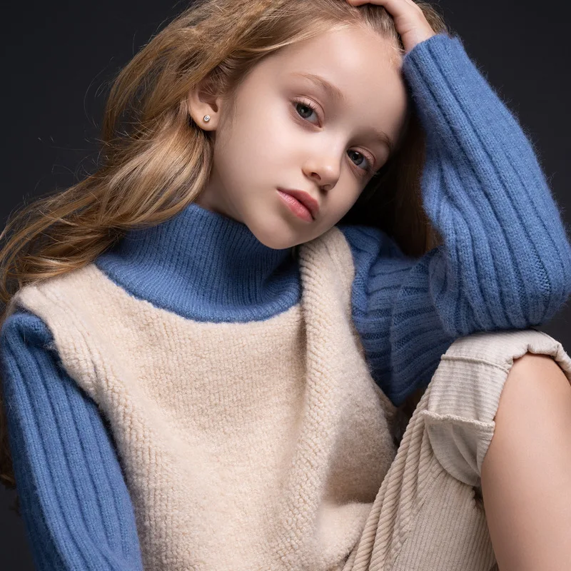 Зимний свитер для девочек; одежда с длинными рукавами для девочек; детский зимний свитер для девочек; детский модный свитер; пальто для девочек; вязаный свитер