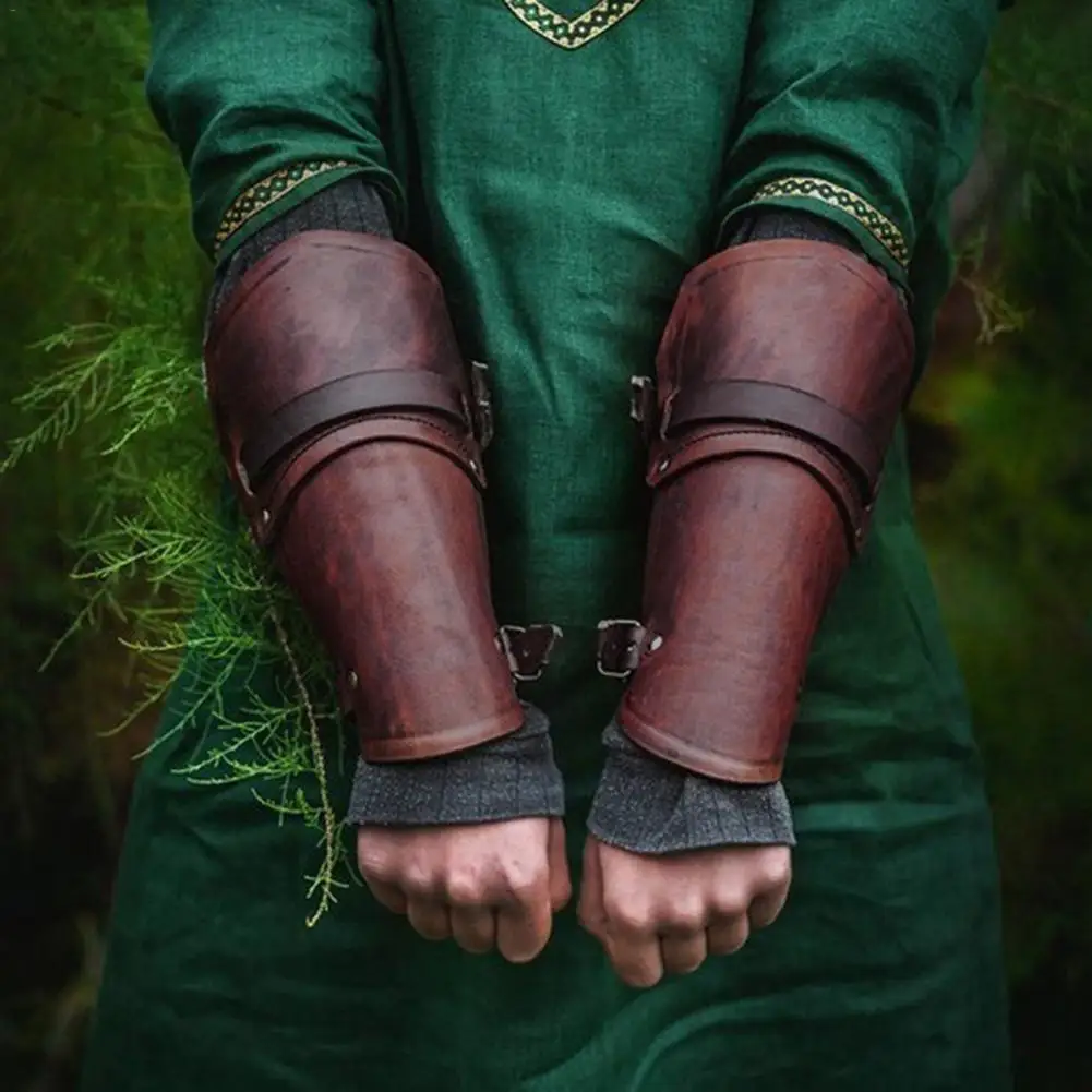 

Мужские кожаные нарукавники со шнуровкой для косплея в средневековом стиле викингов пиратский рыцарь манжета нарукавник