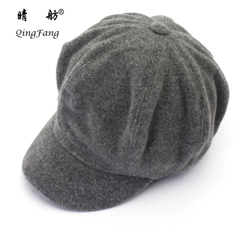

Qingfang Wool Parent And Child Octagonal Cap Spring Autumn Winter Korean-style Men's Women's Couples Fashion Hat Children's Hat