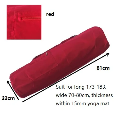 Большой Вместительный Коврик для йоги, сумка для спортзала, рюкзак для йоги, Холщовый наплечный Коврик для йоги, чехол, портативный коврик для переноски, сумка для фитнеса, сумка без коврика - Цвет: red