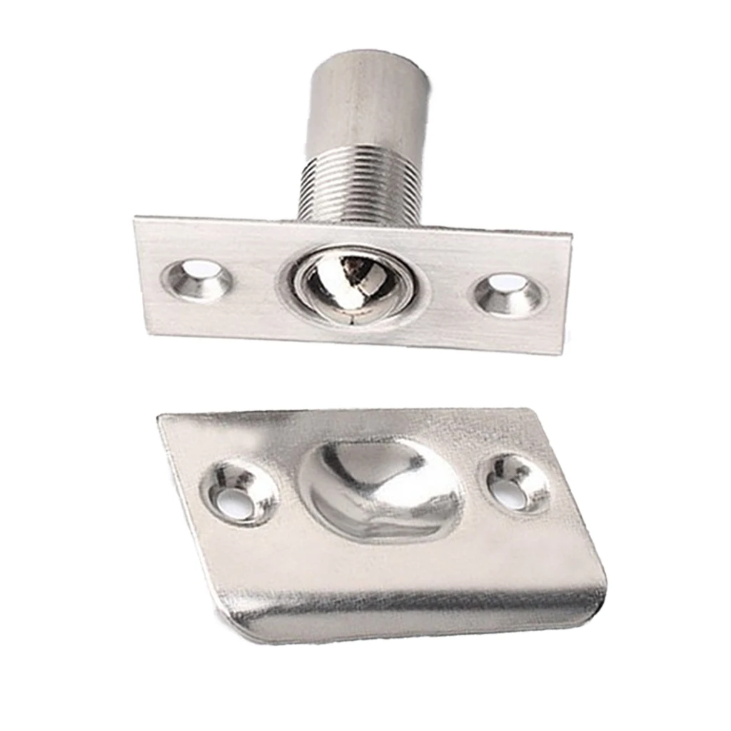 Stainless Steel Door Latches Cupboard Cabinet Roller Ball Latch Lock Wooden Door Stops Furniture Hardware
