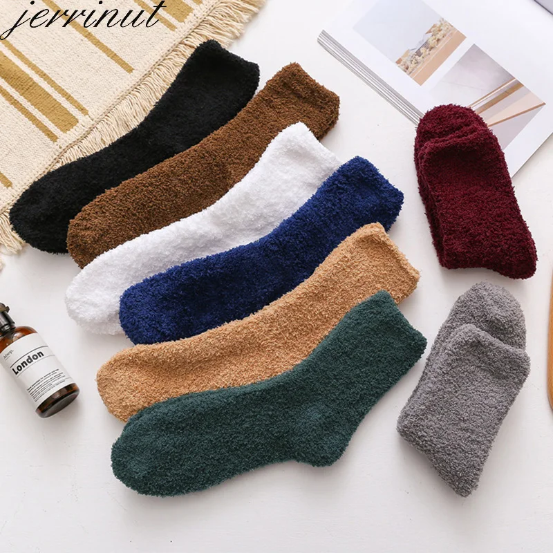 

2020 socks men Solid color Autumn Winter Warm Sleeping Floor Sleep home Socks Soft comfortable Christmas gift for men socks