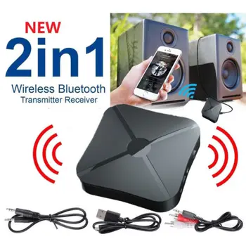 

2in1 Wireless Bluetooth4.2 Audio Transmitter Receiver HIFI Music Adapter RCA AUX