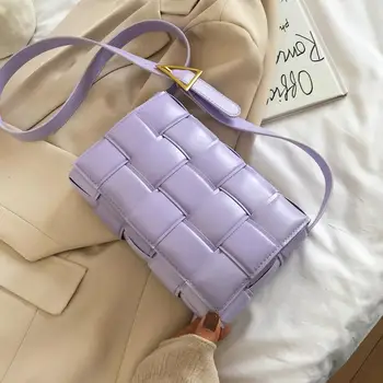 

Weave Small PU Leather Crossbody Bags For Women 2020 Solid Color Fashion Shoulder Handbags Female Travel Cross Body Bag