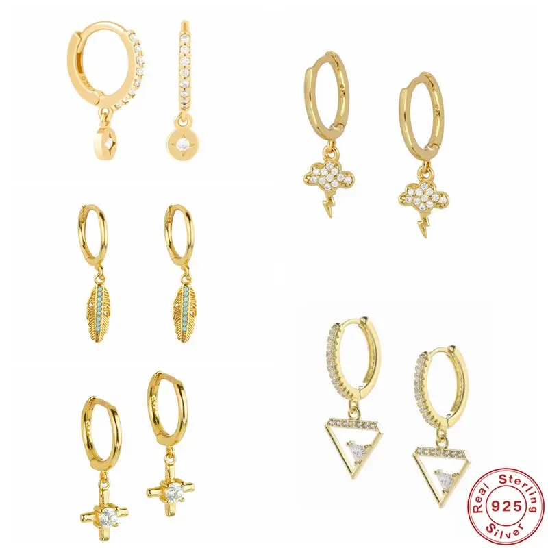 

Aide 925 Sterling Silver Light Luxury Trendy Silver Cloud Lightning Diamond Pendant Drop Earring For Women Earrings Brincos