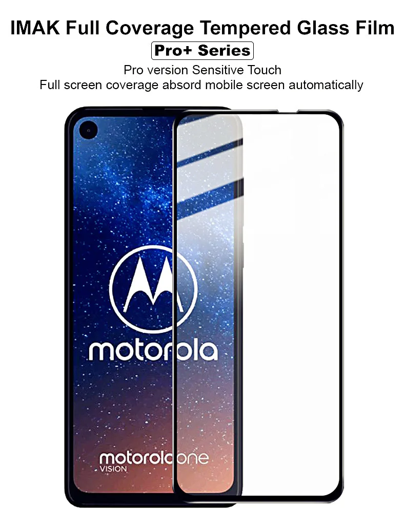 Для Motorola Moto P50 защитное стекло IMAK Pro+ версия полное покрытие закаленное стекло для Moto One Vision