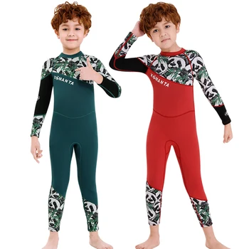

Neoprene Wetsuit one piece Children Diving Suits Kids Swimwears Long Sleeves Boys Surfing Snorkeling Rashguard Wetsuit Bodysuit