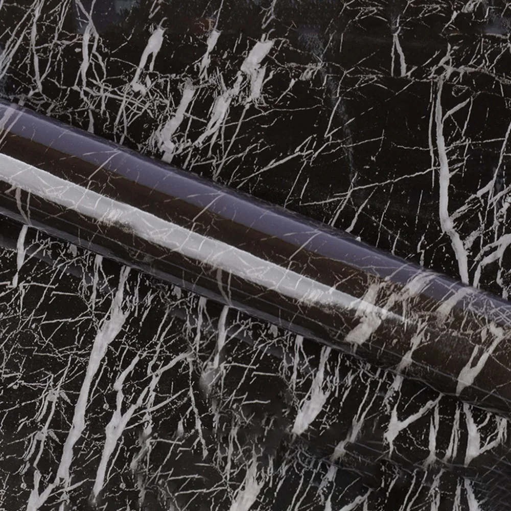 Marble Look Waterproof  Wallpaper Wall Gold Self-Adhesive Tile Sticker Waterproof Wall Tape Strip Floor Decoration #2d09 (9)