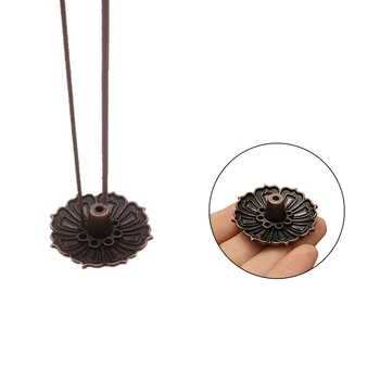 

1PC Metal Lotus Flowers Pattern Incense Burner Stick Holder Incense Base Plug Home Decor