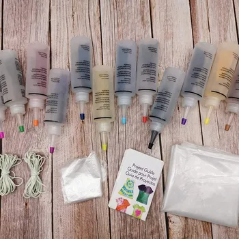 

10pcs Tie Dye Kit Fabric DIY Textile Paints One Step Accessories Permanent Craft Clothing Graffiti Jacquard Non-Toxic Colorful 5