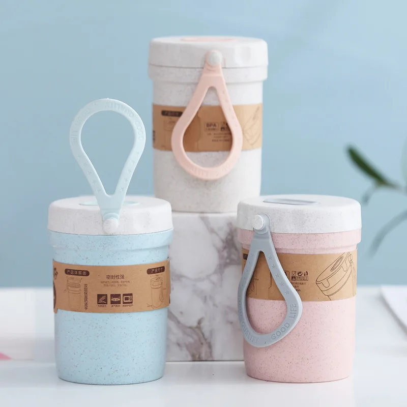 Environmental protection bamboo fiber new 300 ml portable vacuum thermos jug coffee soup pot water bottle gift | Дом и сад