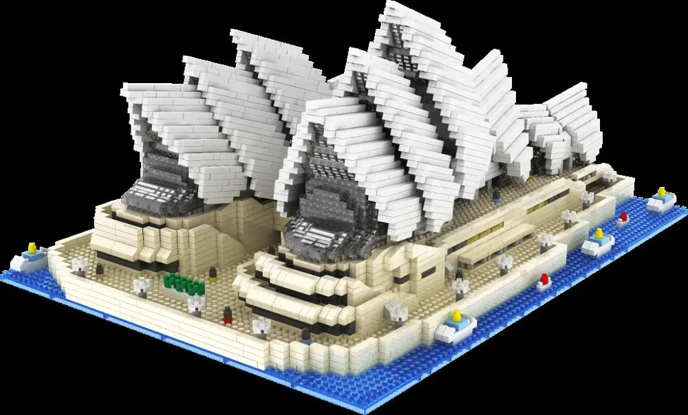 Всемирно известная Современная архитектура nanobricks Австралия Сиднейский оперный дом микро алмаз строительный блок модель игрушки коллекция