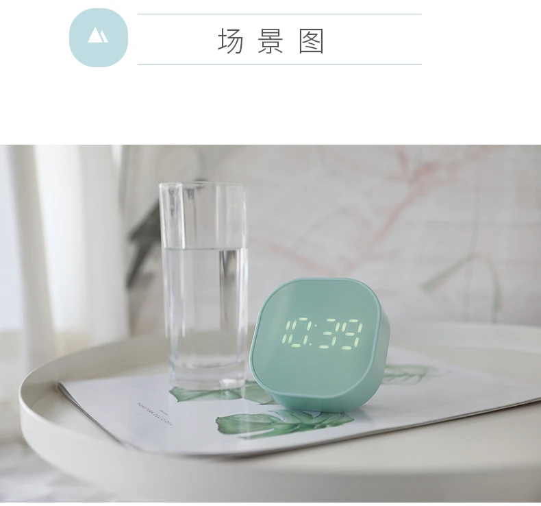 Small alarm clock simple night light mute electronic bedside with mini led calendar clock light multifunction alarm clock