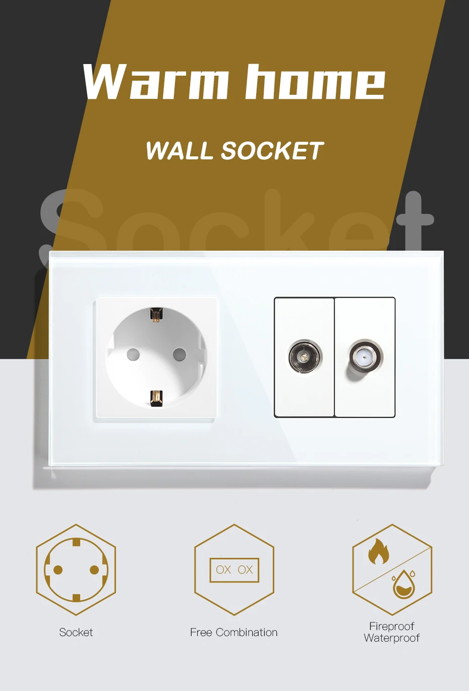 tv porta satélite com 16a tomada antena