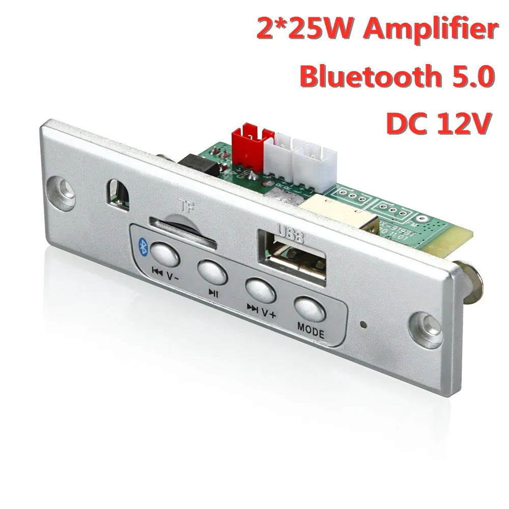 2*25 Вт 50 усилитель MP3 плеер декодер плата 12 в Bluetooth 5 0 автомобильный FM радиомодуль
