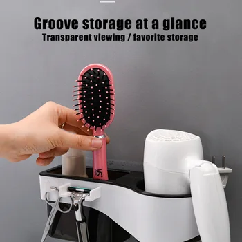 

Bathroom Wall-Mounted Racks Multi-Purpose Storage Rack with Air Duct Hanger Bathroom Makeup Storage AC889