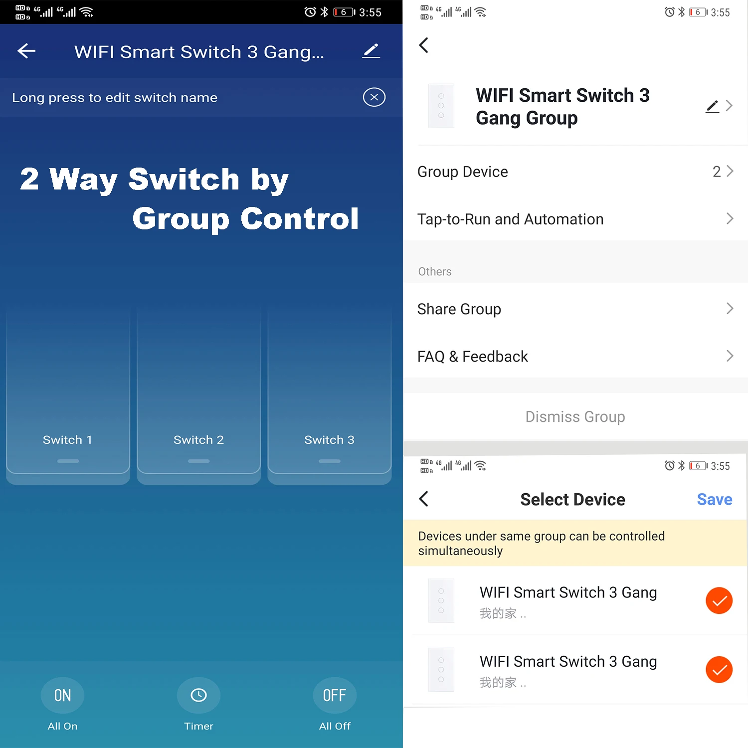 vidro toque painel de controle voz interruptores