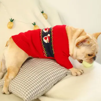 

Pet Dog Christmas Sweater Cute Santas Claus 2-legged Knitted Shirt Dogs Clothes For Autumn/Winter Jersey Navidad Puppy Clothes